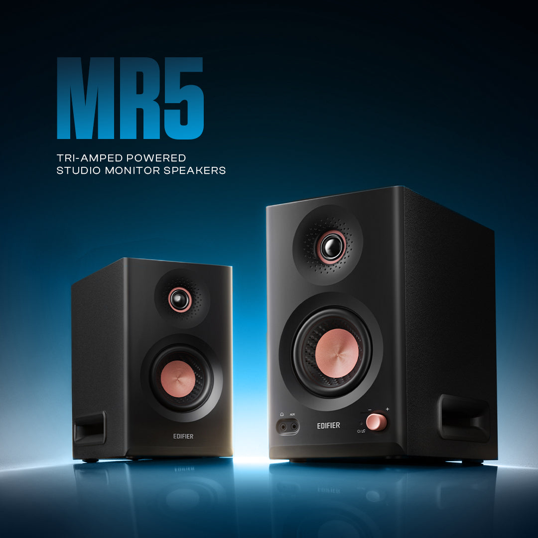 Edifier MR5 | Tri-Amped Powered Studio Monitor Speakers | TRS Input | Hi-Res Audio | Bluetooth V6.0 |